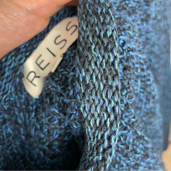 Reiss Multicolored‎ Blue Chunky Knit Cotton Boxy Sweater - Picture 7 of 13